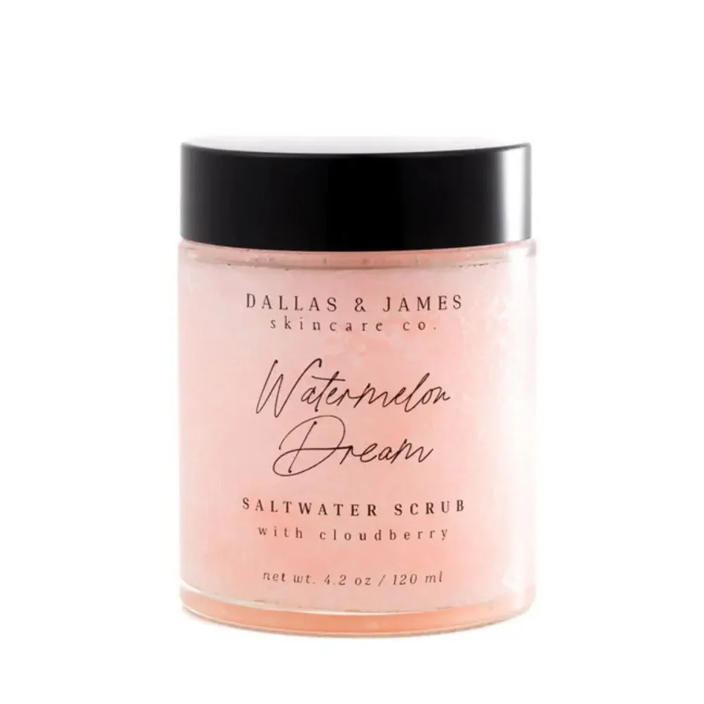 Dallas & James Skincare Co Watermelon Dream Saltwater Scrub 4.2oz Cloudberry New